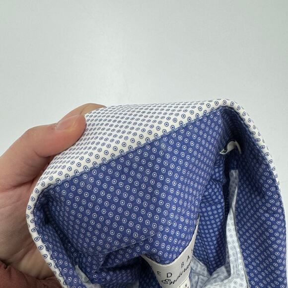 Ted Baker Shirt Mens Medium 15.5 32/33 Blue White Printed Button Down Endurance - Picture 10 of 13